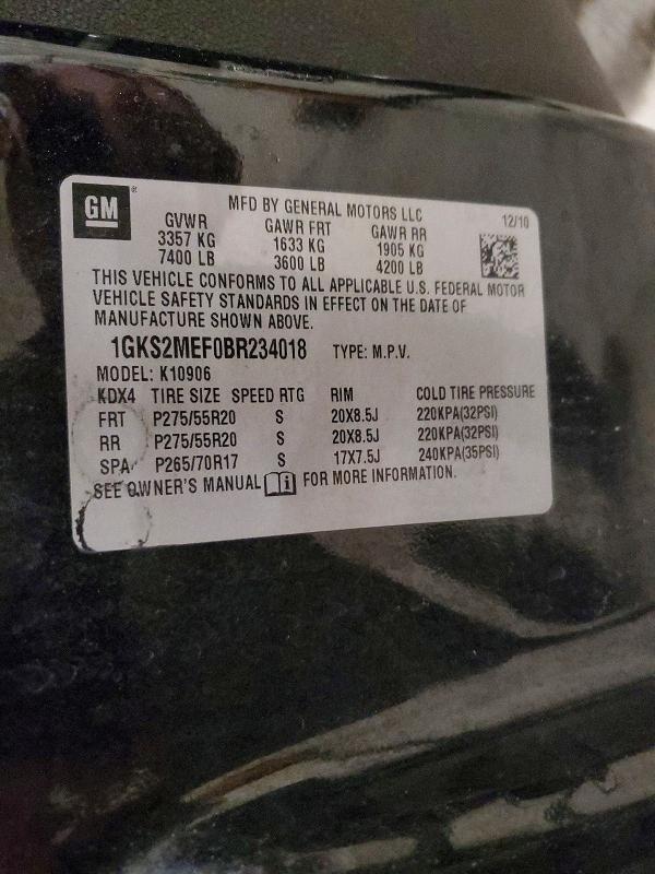 Aukcja sprzedaży 2011 Gmc Yukon Xl, vin: 1GKS2MEF0BR234018, numer aukcji: 47471016