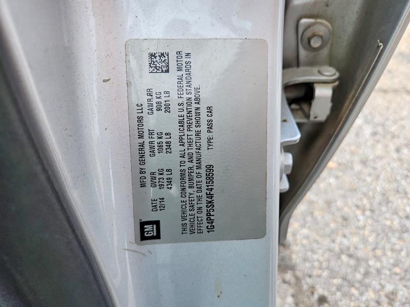 2015 Buick Verano მანქანა იყიდება აუქციონზე, vin: 1G4PP5SK4F4158599, აუქციონის ნომერი: 41960356
