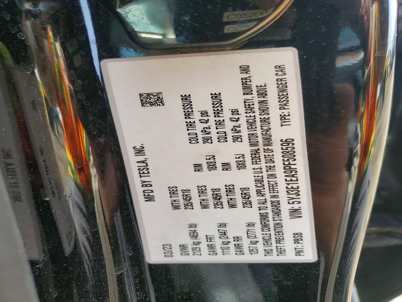 Aukcja sprzedaży 2023 Tesla Model 3, vin: 5YJ3E1EA9PF508596, numer aukcji: 47074366