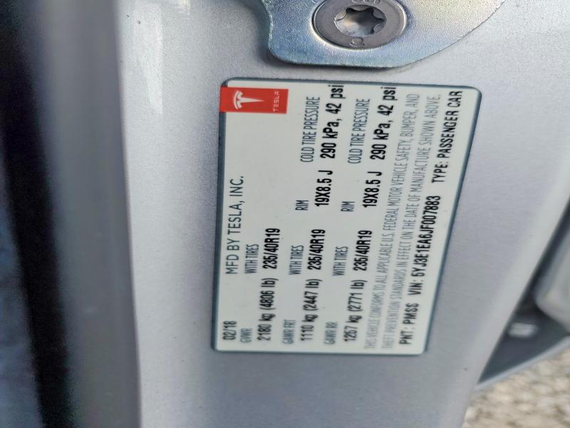 Продажа на аукционе авто 2018 Tesla Model 3, vin: 5YJ3E1EA6JF007883, номер лота: 47734766