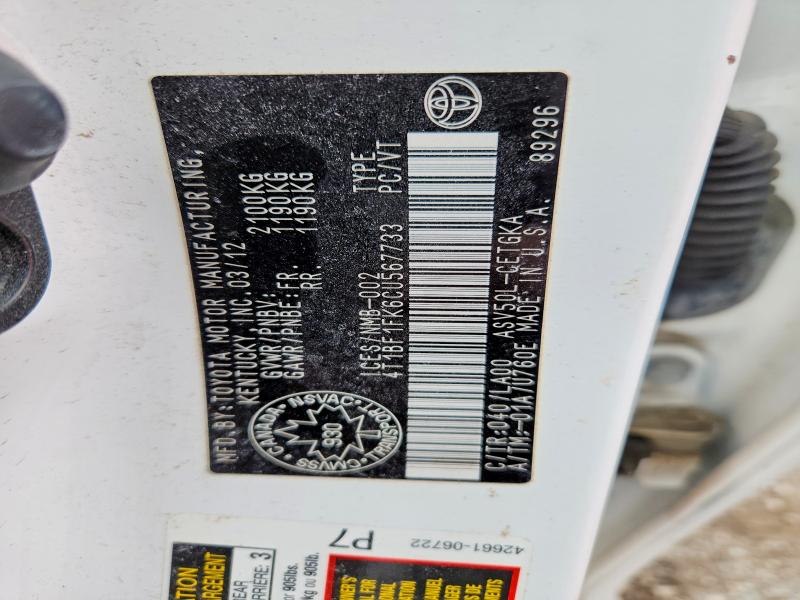 Продаж на аукціоні авто 2012 Toyota Camry, vin: 4T1BF1FK6CU567733, номер лоту: 46646146