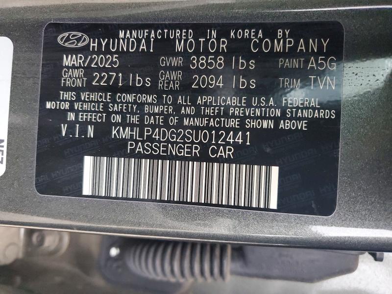 Продажа на аукционе авто 2025 Hyundai Elantra, vin: KMHLP4DG2SU012441, номер лота: 47316786