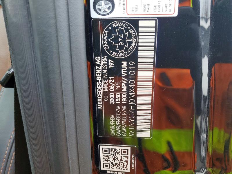 Aukcja sprzedaży 2021 Mercedes-benz G, vin: W1NYC7HJ0MX401019, numer aukcji: 47164896