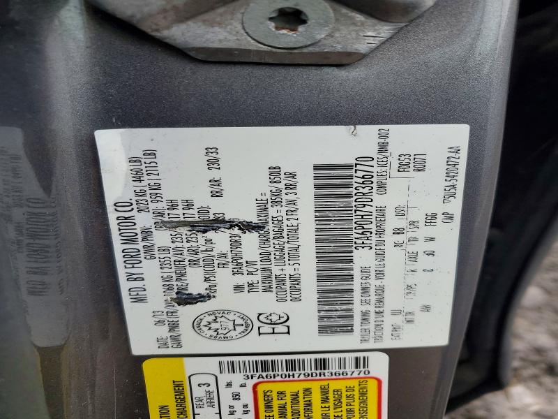 Aukcja sprzedaży 2013 Ford Fusion, vin: 3FA6P0H79DR366770, numer aukcji: 41825016