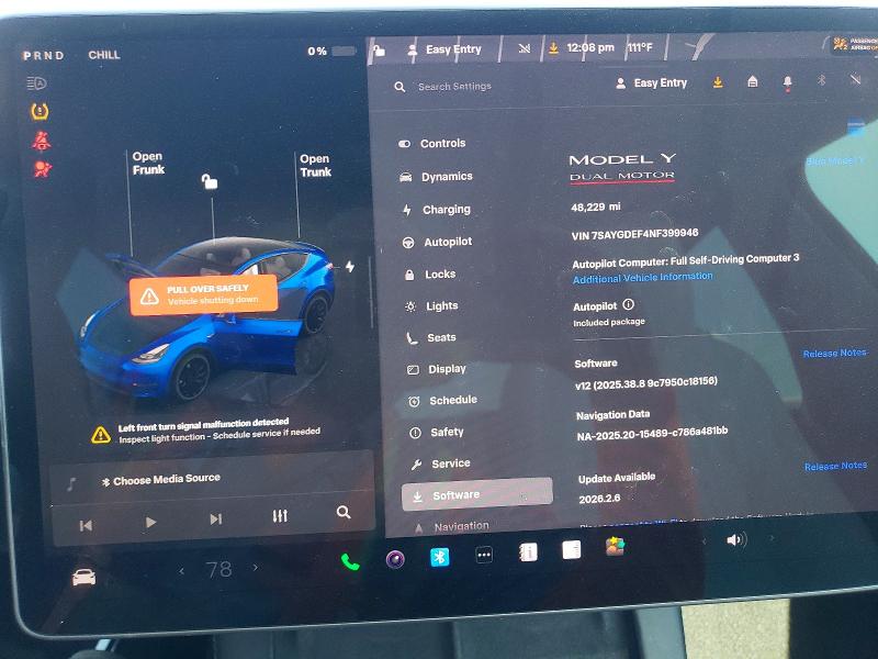 45515366 :رقم المزاد ، 7SAYGDEF4NF399946 vin ، 2022 Tesla Model Y مزاد بيع