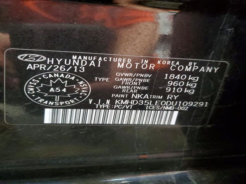 Продаж на аукціоні авто 2013 Hyundai Elantra Gt, vin: KMHD35LE0DU109291, номер лоту: 46518026