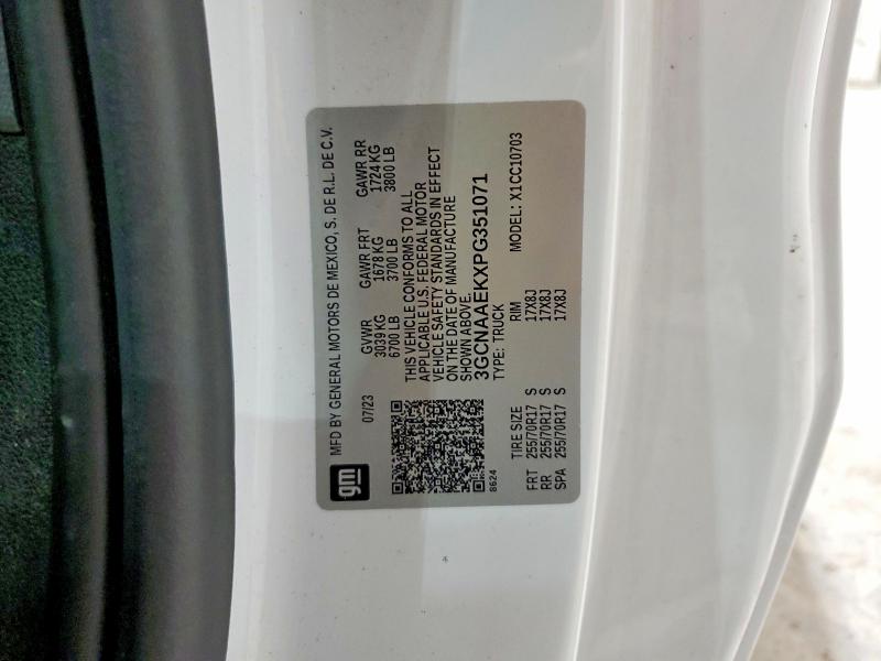 Продажа на аукционе авто 2023 Chevrolet Silverado, vin: 3GCNAAEKXPG351071, номер лота: 79317775