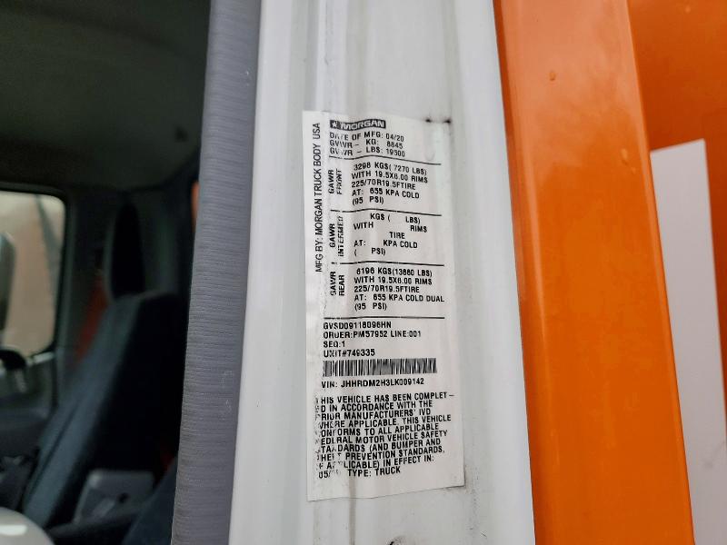 Продаж на аукціоні авто 2020 Hino 195, vin: JHHRDM2H3LK009142, номер лоту: 46646666