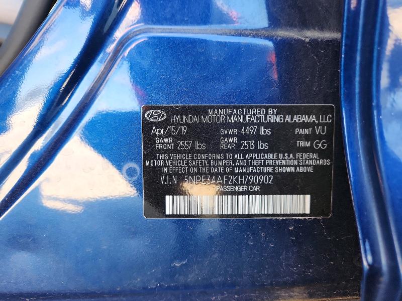 Продажа на аукционе авто 2019 Hyundai Sonata, vin: 5NPE34AF2KH790902, номер лота: 45778696