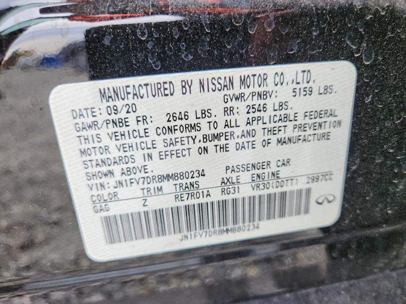 45968156 :رقم المزاد ، JN1FV7DR8MM880234 vin ، 2021 Infiniti Q50 مزاد بيع