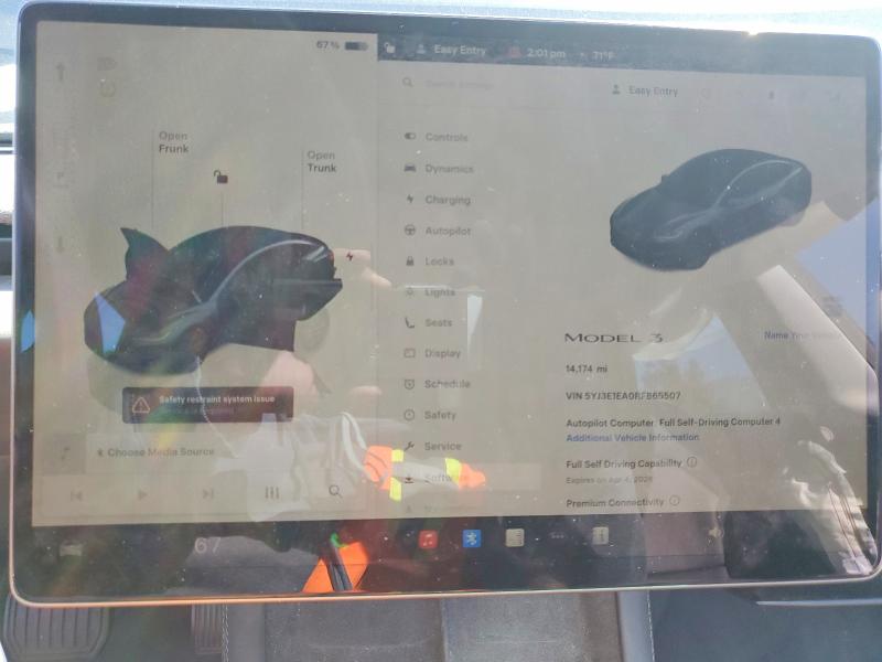 41954416 :رقم المزاد ، 5YJ3E1EA0RF865507 vin ، 2024 Tesla Model 3 مزاد بيع