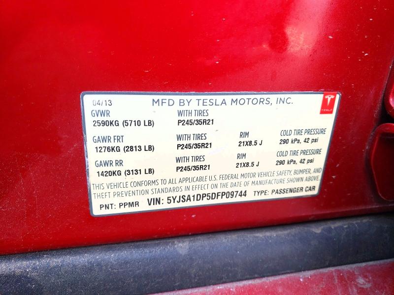 Aukcja sprzedaży 2013 Tesla Model S, vin: 5YJSA1DP5DFP09744, numer aukcji: 41925146