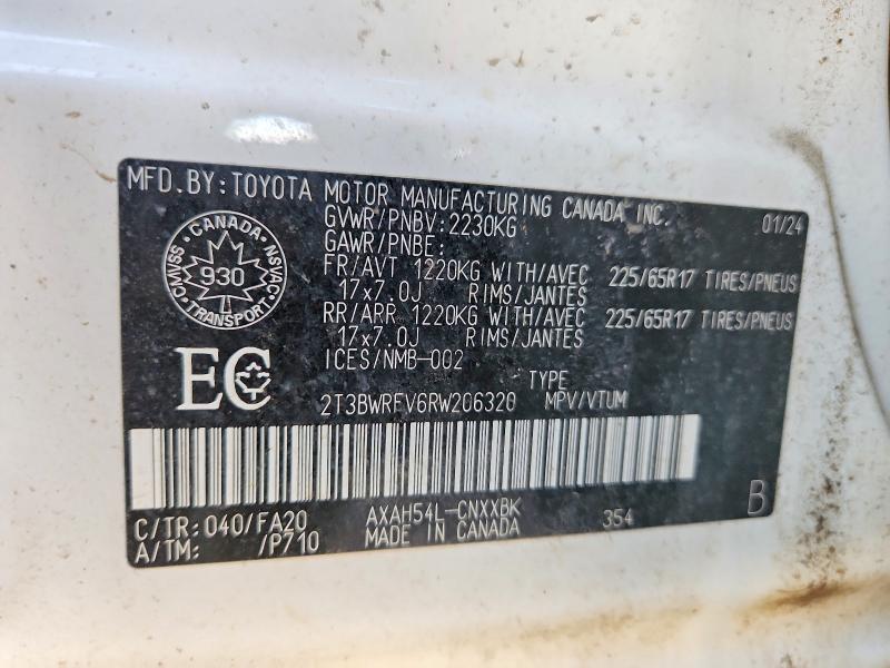 Aukcja sprzedaży 2024 Toyota Rav4 Le Hev 4dr Awd, vin: 2T3BWRFV6RW206320, numer aukcji: 46714166