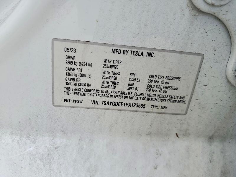 Aukcja sprzedaży 2023 Tesla Model Y, vin: 7SAYGDEE1PA123585, numer aukcji: 41778576