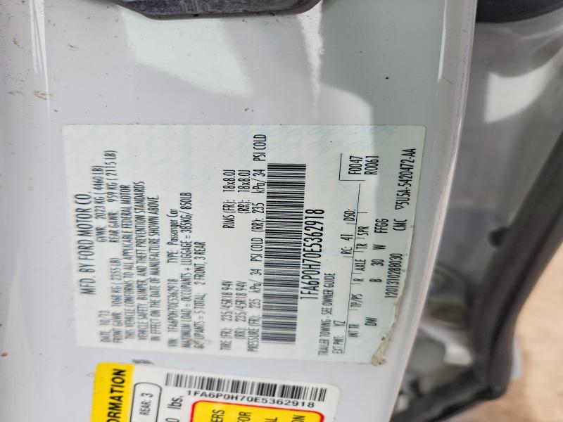 2014 Ford Fusion მანქანა იყიდება აუქციონზე, vin: 1FA6P0H70E5362918, აუქციონის ნომერი: 46045846