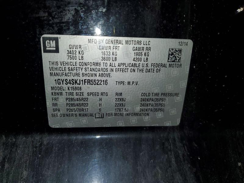 Продаж на аукціоні авто 2015 Cadillac Escalade, vin: 1GYS4SKJ1FR552216, номер лоту: 46816566