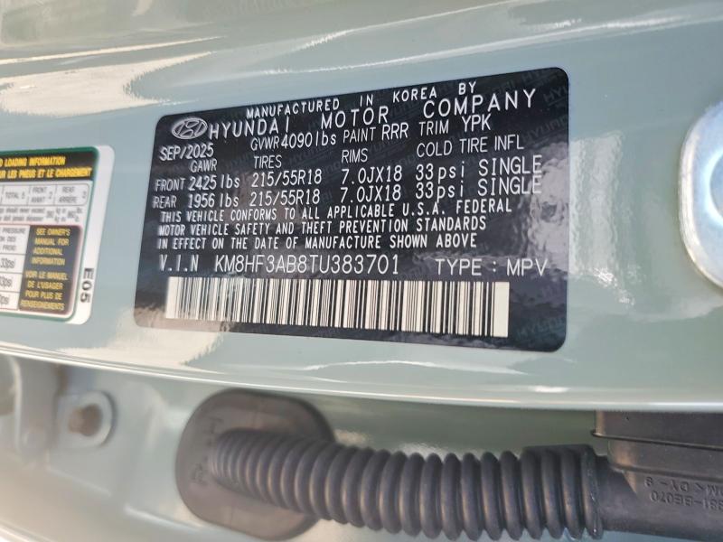 Продаж на аукціоні авто 2026 Hyundai Kona, vin: KM8HF3AB8TU383701, номер лоту: 47628076