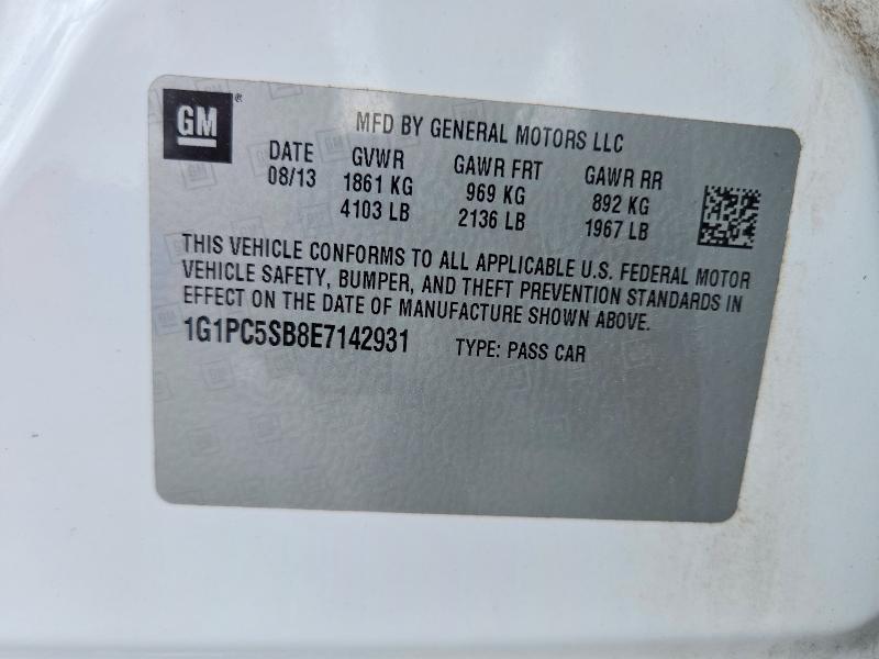 Продаж на аукціоні авто 2014 Chevrolet Cruze, vin: 1G1PC5SB8E7142931, номер лоту: 48186326