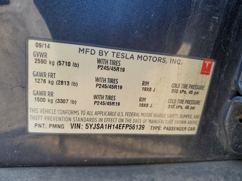 79618435 :رقم المزاد ، 5YJSA1H14EFP56139 vin ، 2014 Tesla Model S مزاد بيع
