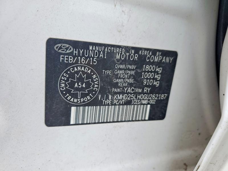 Aukcja sprzedaży 2016 Hyundai Elantra Gt, vin: KMHD25LH0GU262187, numer aukcji: 79070535