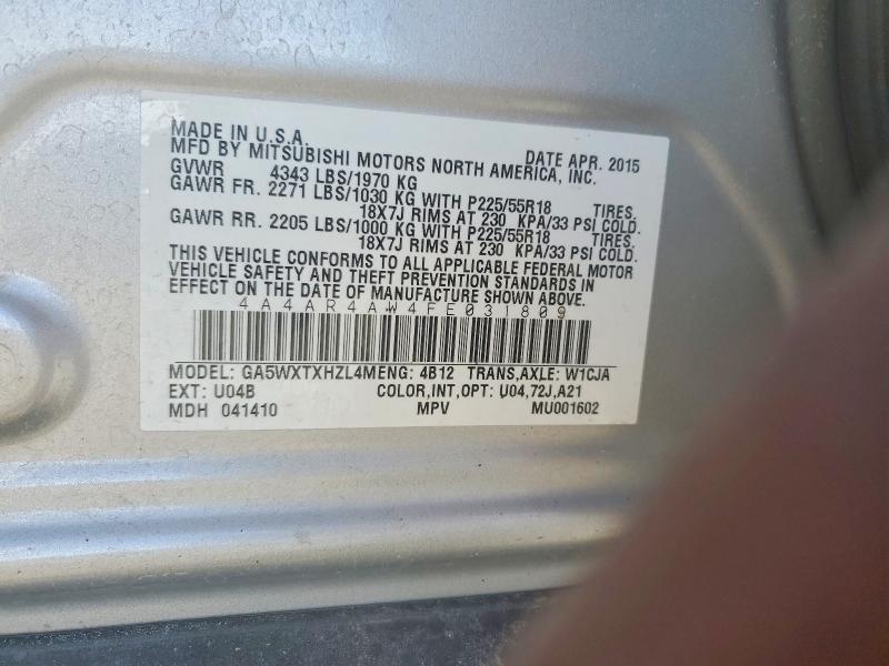 Продаж на аукціоні авто 2015 Mitsubishi Outlander Sport, vin: 4A4AR4AW4FE031809, номер лоту: 46334566