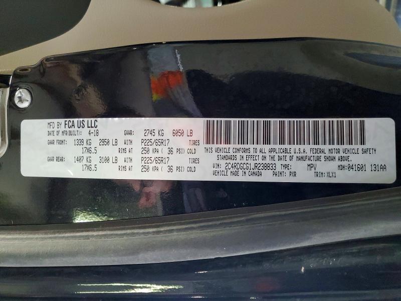 45734426 :رقم المزاد ، 2C4RDGCG1JR238833 vin ، 2018 Dodge Grand Caravan مزاد بيع