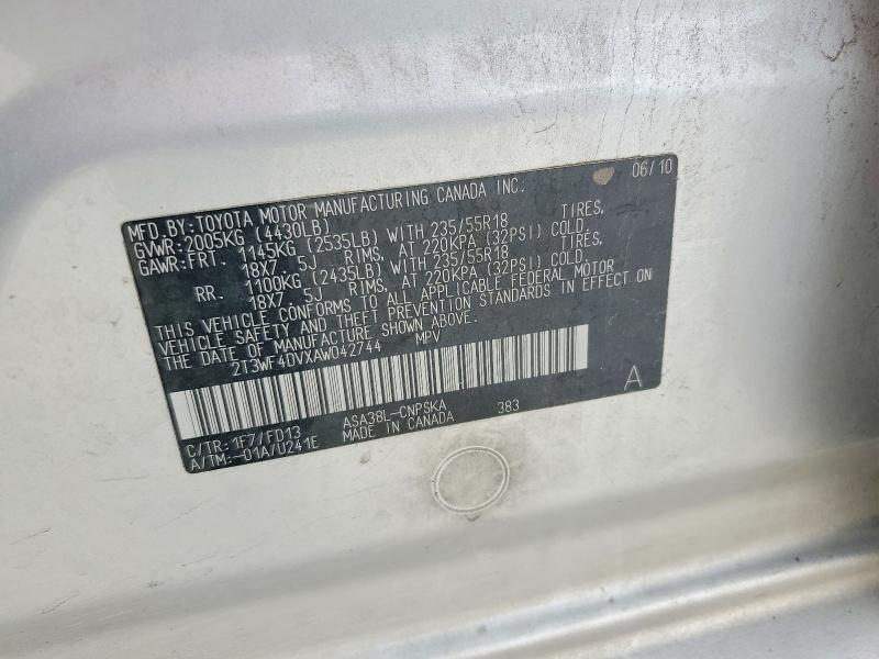 Продажа на аукционе авто 2010 Toyota Rav4, vin: 2T3WF4DVXAW042744, номер лота: 79600185