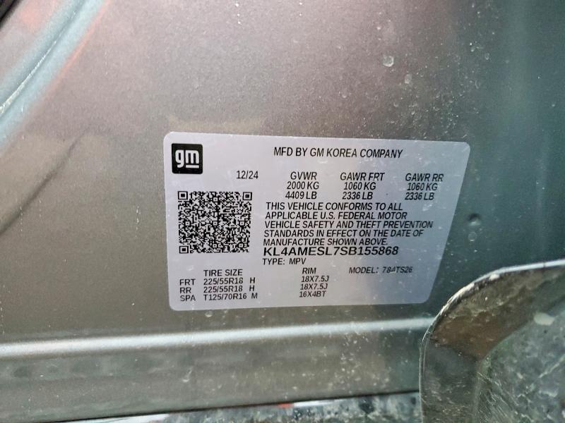 2025 Buick Encore Gx მანქანა იყიდება აუქციონზე, vin: KL4AMESL7SB155868, აუქციონის ნომერი: 47623676