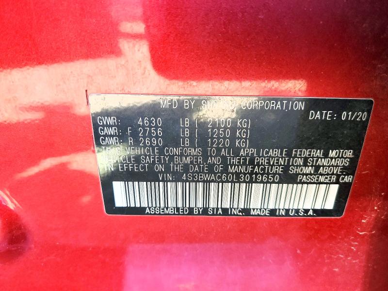 Продажа на аукционе авто 2020 Subaru Legacy, vin: 4S3BWAC60L3019650, номер лота: 79839395