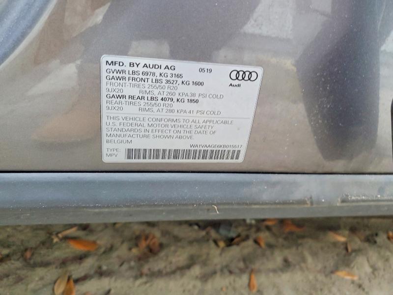Продажа на аукционе авто 2019 Audi E-tron, vin: WA1VAAGE6KB015517, номер лота: 79705655