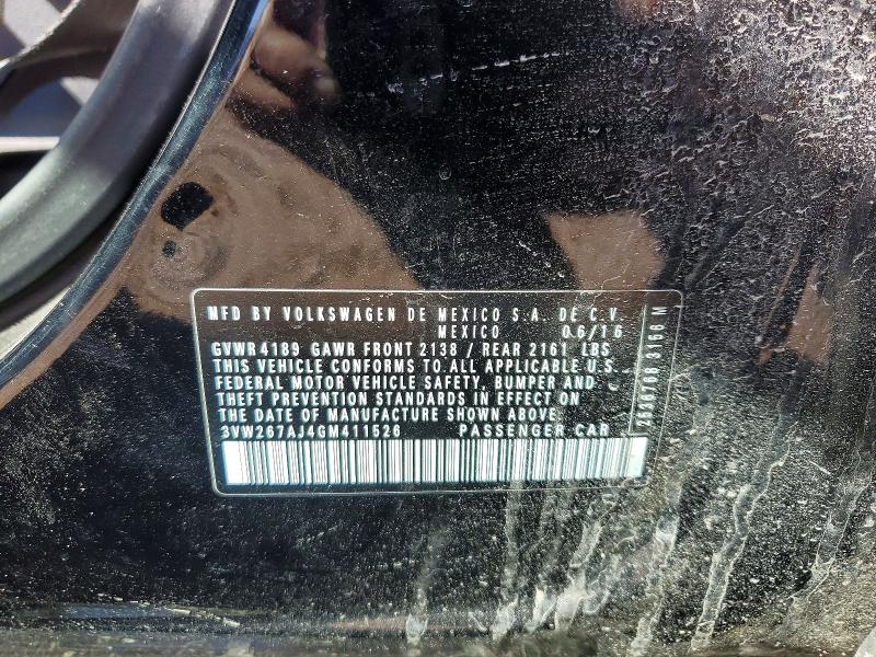 Auction sale of the 2016 Volkswagen Jetta, vin: 3VW267AJ4GM411526, lot number: 47711296