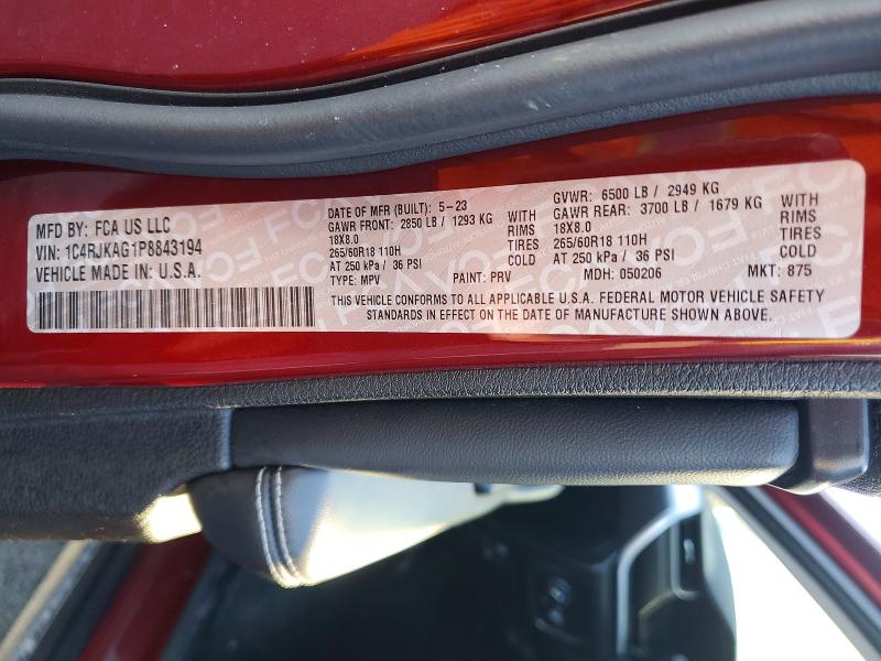41810066 :رقم المزاد ، 1C4RJKAG1P8843194 vin ، 2023 Jeep Grand Cherokee مزاد بيع