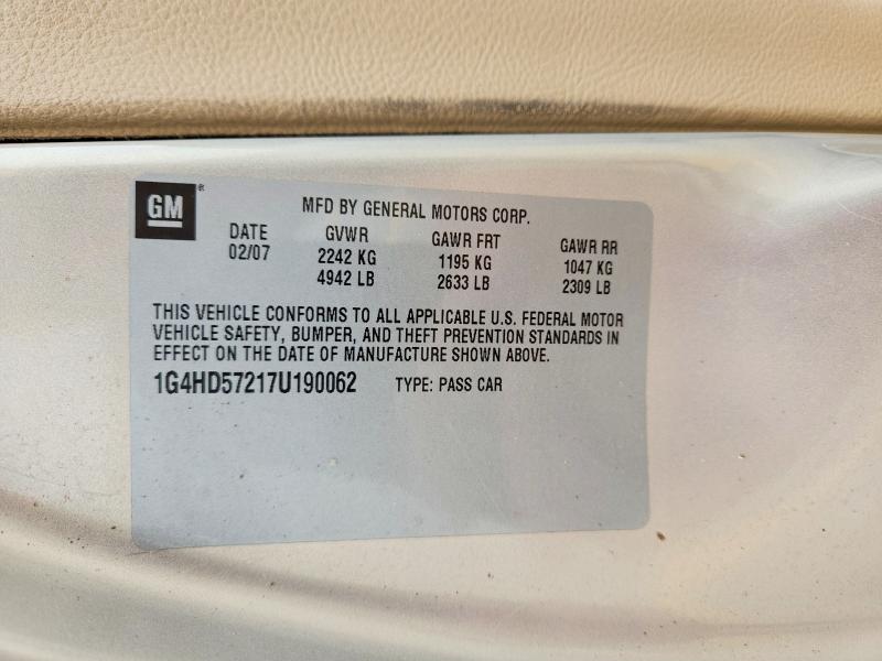 Продажа на аукционе авто 2007 Buick Lucerne, vin: 1G4HD57217U190062, номер лота: 78153685