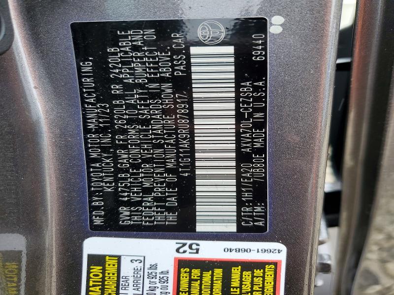 46663746 :رقم المزاد ، 4T1G11AK9RU878917 vin ، 2024 Toyota Camry مزاد بيع