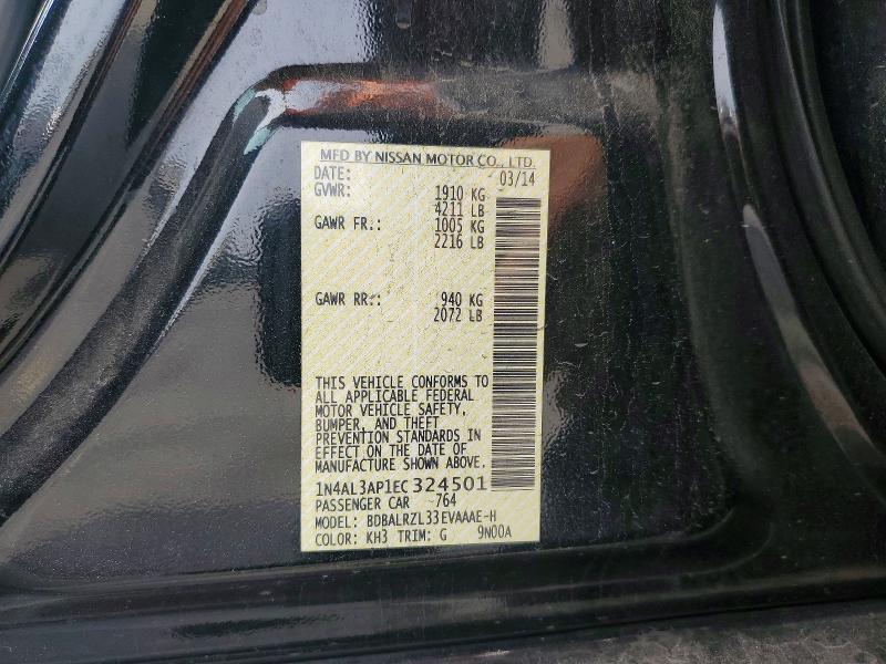 47924106 :رقم المزاد ، 1N4AL3AP1EC324501 vin ، 2014 Nissan Altima مزاد بيع