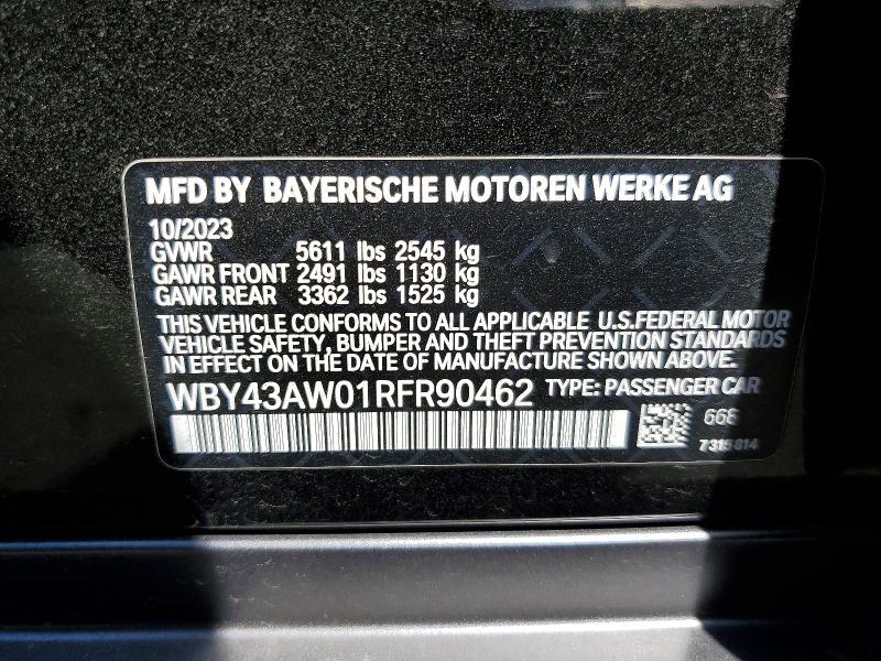 Aukcja sprzedaży 2024 Bmw I4, vin: WBY43AW01RFR90462, numer aukcji: 47828396