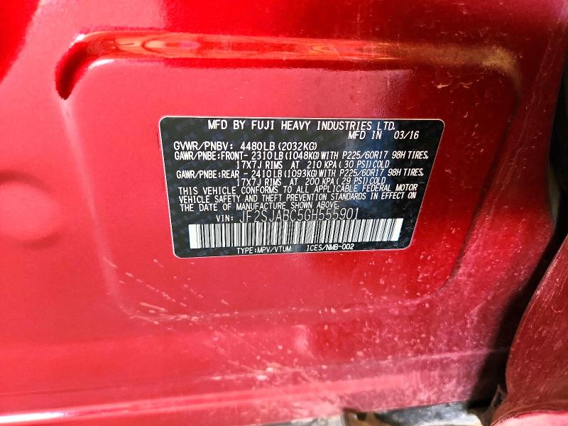 79430665 :رقم المزاد ، JF2SJABC5GH555901 vin ، 2016 Subaru Forester مزاد بيع