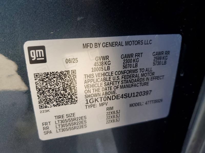 Продажа на аукционе авто 2025 Gmc Hummer Suv, vin: 1GKT0NDE4SU120397, номер лота: 47991006