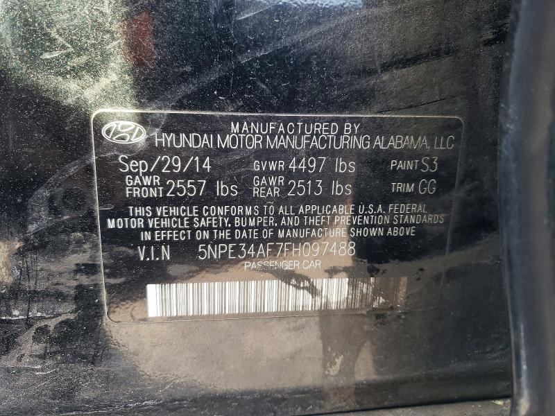 2015 Hyundai Sonata მანქანა იყიდება აუქციონზე, vin: 5NPE34AF7FH097488, აუქციონის ნომერი: 45757566