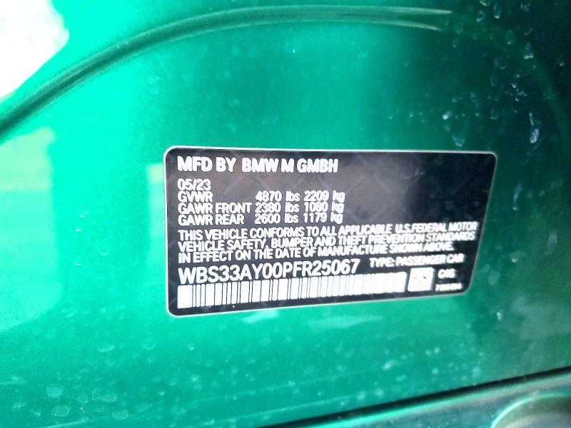 Aukcja sprzedaży 2023 Bmw M3, vin: WBS33AY00PFR25067, numer aukcji: 47315806