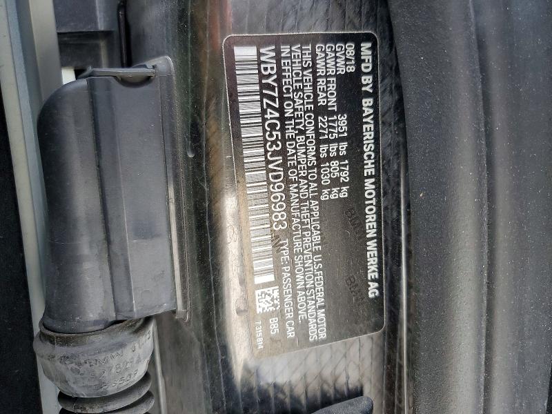 Продаж на аукціоні авто 2018 Bmw I3, vin: WBY7Z4C53JVD96983, номер лоту: 41604556