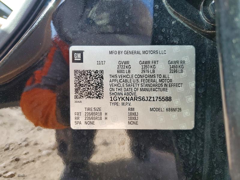 47403886 :رقم المزاد ، 1GYKNARS6JZ175588 vin ، 2018 Cadillac Xt5 مزاد بيع