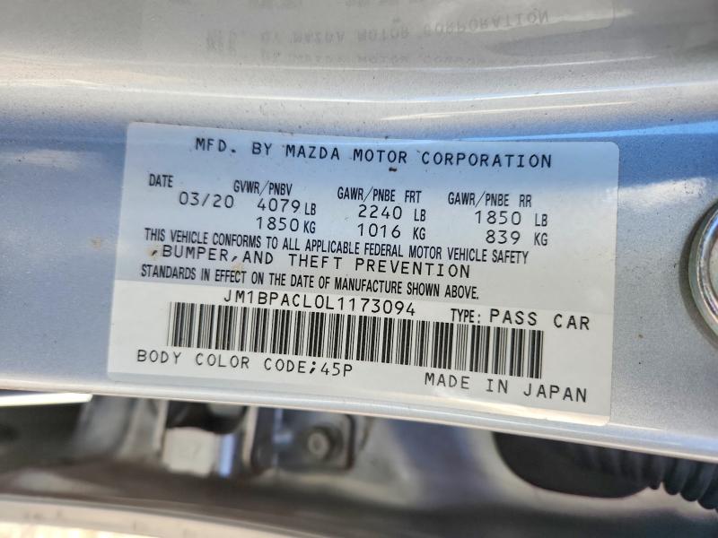 51018726 :رقم المزاد ، JM1BPACL0L1173094 vin ، 2020 Mazda 3 مزاد بيع