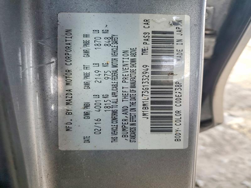 Aukcja sprzedaży 2016 Mazda 3, vin: JM1BM1L73G1332949, numer aukcji: 46822686