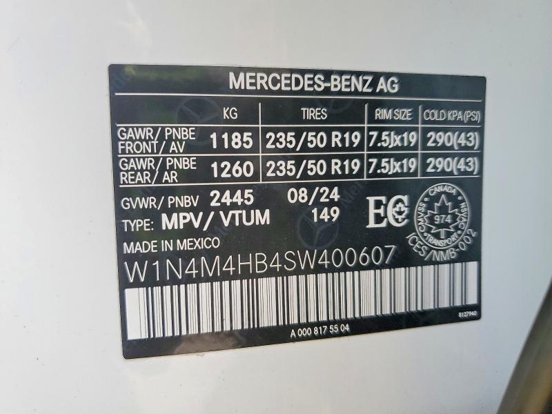 2025 Mercedes-benz Glb მანქანა იყიდება აუქციონზე, vin: W1N4M4HB4SW400607, აუქციონის ნომერი: 47353126