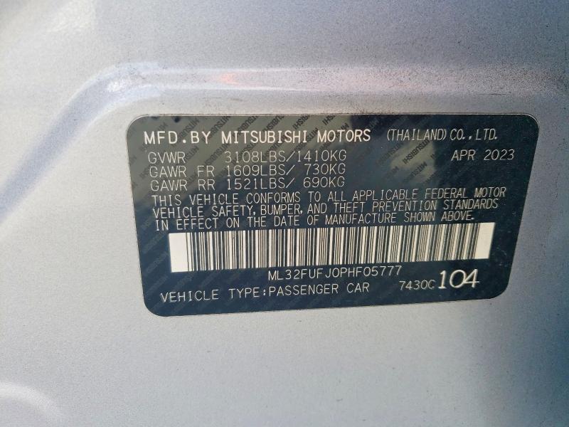Aukcja sprzedaży 2023 Mitsubishi Mirage, vin: ML32FUFJ0PHF05777, numer aukcji: 41741066