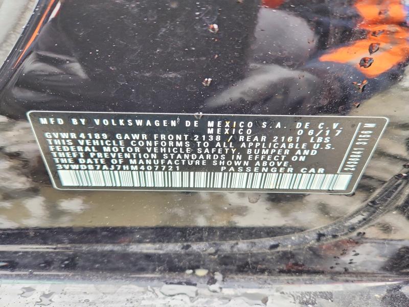 Aukcja sprzedaży 2017 Volkswagen Jetta, vin: 3VWDB7AJ7HM407721, numer aukcji: 47191786