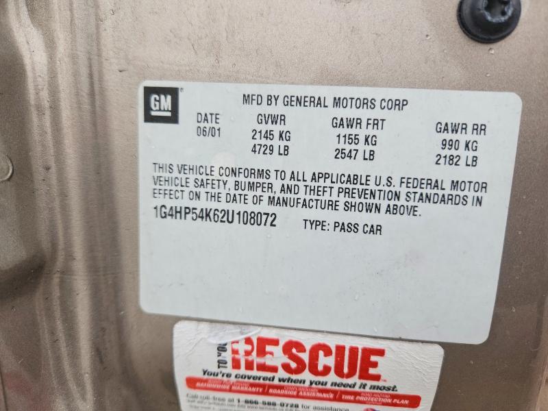 2002 Buick Lesabre მანქანა იყიდება აუქციონზე, vin: 1G4HP54K62U108072, აუქციონის ნომერი: 79842575