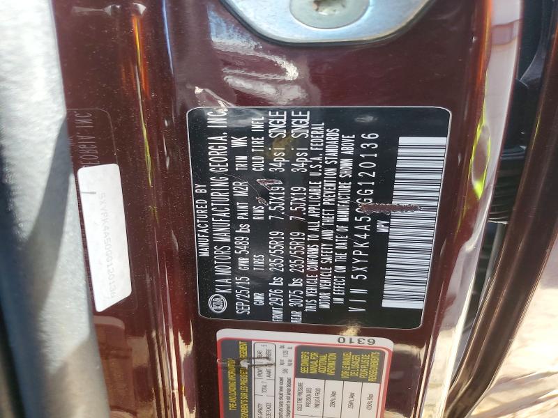Aukcja sprzedaży 2016 Kia Sorento, vin: 5XYPK4A50GG120136, numer aukcji: 47737816
