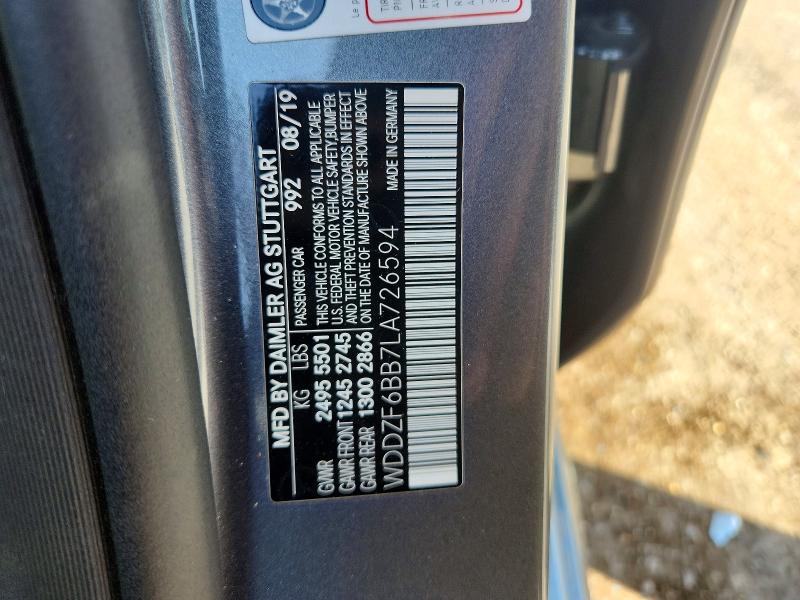 Продажа на аукционе авто 2020 Mercedes-benz E, vin: WDDZF6BB7LA726594, номер лота: 41781856
